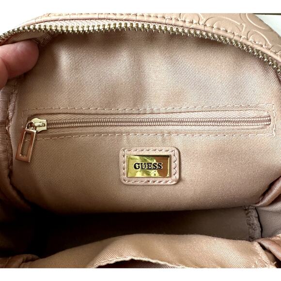 Guess Mini Backpack Women Purse Bag Light Pink Classic Preppy Shopping Spellout - Picture 5 of 12